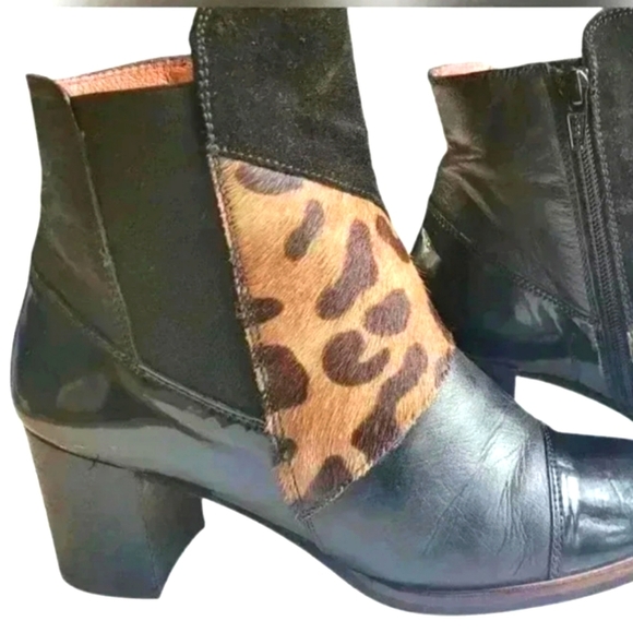 Hispanitas Patent Leather Suede Faux skin Ankle Boots size 37 - Picture 3 of 12